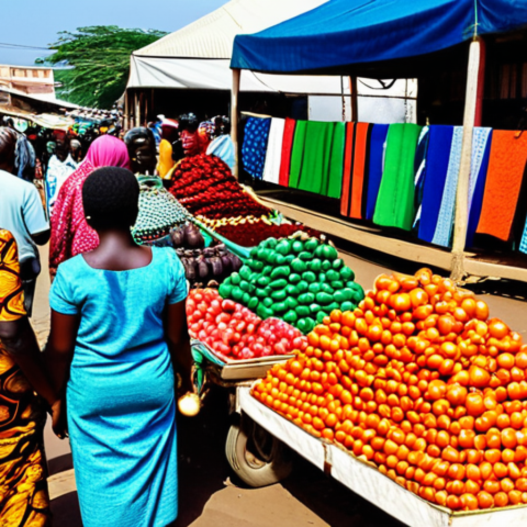 Vibrant Market Scene**

"A bustling marketplace in Mozambique, filled with colorful fabrics, fresh produce, and handcrafted goods. Vendors are displaying their wares, fully clothed in modest attire. People are haggling for prices amidst a lively atmosphere. Safe for work, appropriate content, family-friendly, perfect anatomy, natural proportions, professional photography, high quality."

**